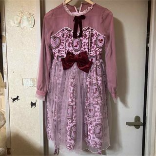 アンジェリックプリティー(Angelic Pretty)の本日まで値下げ⭐︎レオパード柄ワンピース　ピンク(ひざ丈ワンピース)