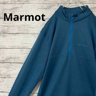 マーモット(MARMOT)のMarmot クライムウールロングスリーブジップ ハーフジップ 青 アウトドア(Tシャツ/カットソー(七分/長袖))