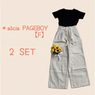 PAGEBOY - コーデセット＊レースシャツ＋ワイドパンツ　2点SET