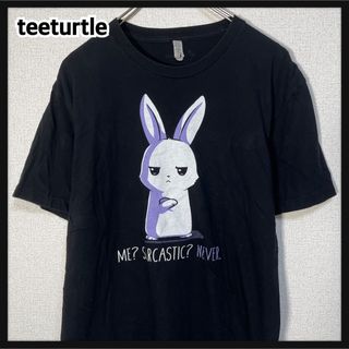 【アニマル柄】半袖Tシャツ ウサギ　ブラック　デカプリント　黒　兎　29(Tシャツ/カットソー(半袖/袖なし))