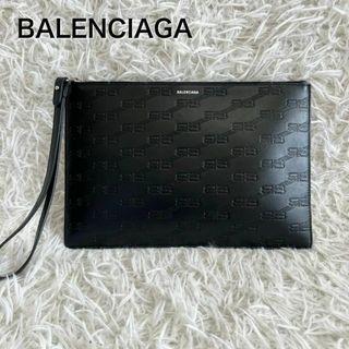 Balenciaga - BALENCIAGA クラッチバッグ モノグラム BB ブラック 保存袋