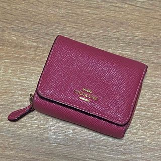 コーチ(COACH)のCOACH 三つ折り財布 ピンク 中古品(財布)