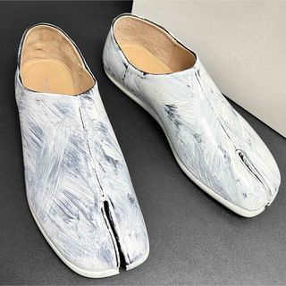 マルタンマルジェラ(Maison Martin Margiela)の42 新品 メゾンマルジェラ ペイント 加工 TABI タビ スリッポン レザー(スリッポン/モカシン)