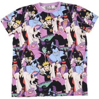 古着 DISNEY VILLAN 大判プリント プリントTシャツ レディースL /eaa442922(Tシャツ(半袖/袖なし))