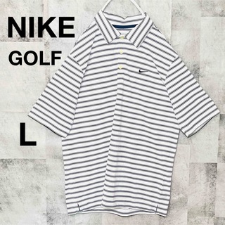 ナイキ(NIKE)のNIKE GOLFウェア　ポロシャツ　ボタン　L ボーダー　ゴルフウェア(ウエア)