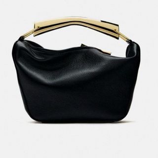 ザラ(ZARA)のZARA ザラ メタリックハンドルバケットバッグ(ハンドバッグ)