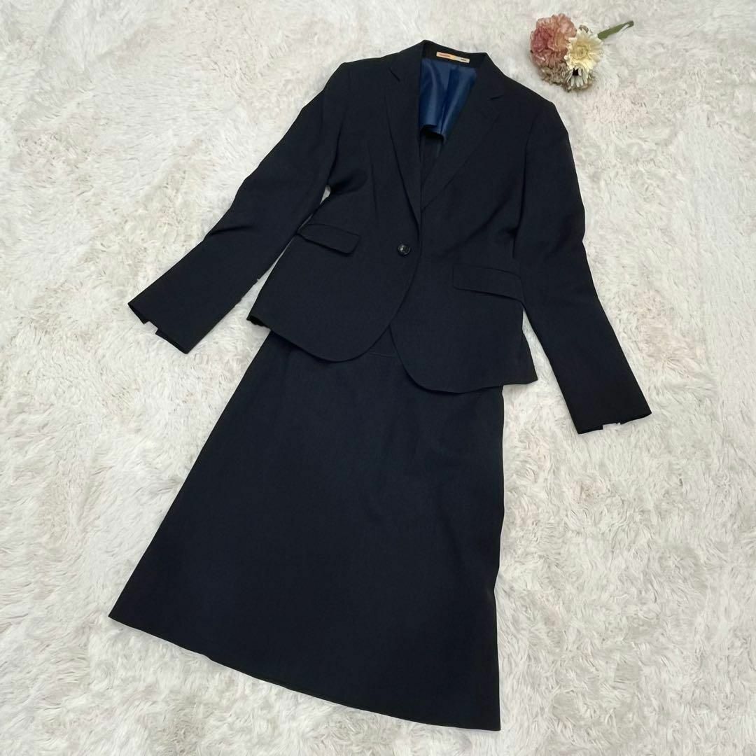 美品 ORIHICA ウォッシャブル 3点セットスーツ 背抜きネイビー 上M下S 美品 ORIHICA ウォッシャブル 3点セットスーツ 背抜きネイビー 上M下S