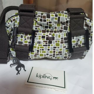 kipling - Kipling.ミニ2wey. ショルダーバッグ、茶四角柄