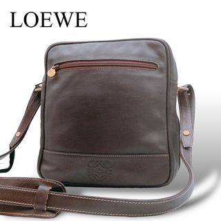 LOEWE - 【美品】LOEWE ロエベ　ショルダーバッグ　本革　レザー　ブラウン　大きめ