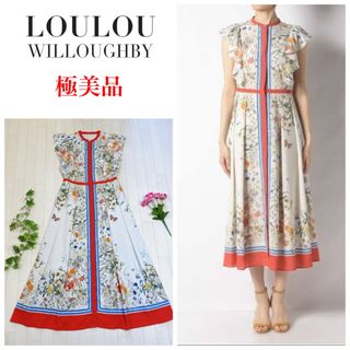 LOULOU WILLOUGHBY - 【極美品】 完売品  ルルウィルビー トリコロールスカーフワンピース  サイズ2