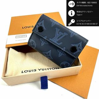 ルイヴィトン(LOUIS VUITTON)のc706真贋済【ヴィトン】未使用級”シャドウディスカバリー コンパクト ミニ財布(折り財布)