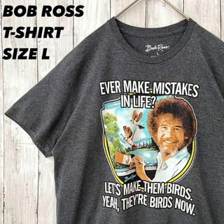 US古着　BOB ROSS ボブロスの絵画教室プリントTシャツ　Lユニセックス(Tシャツ/カットソー(半袖/袖なし))