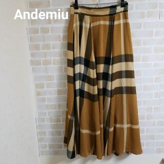 Andemiu チェックロングスカート