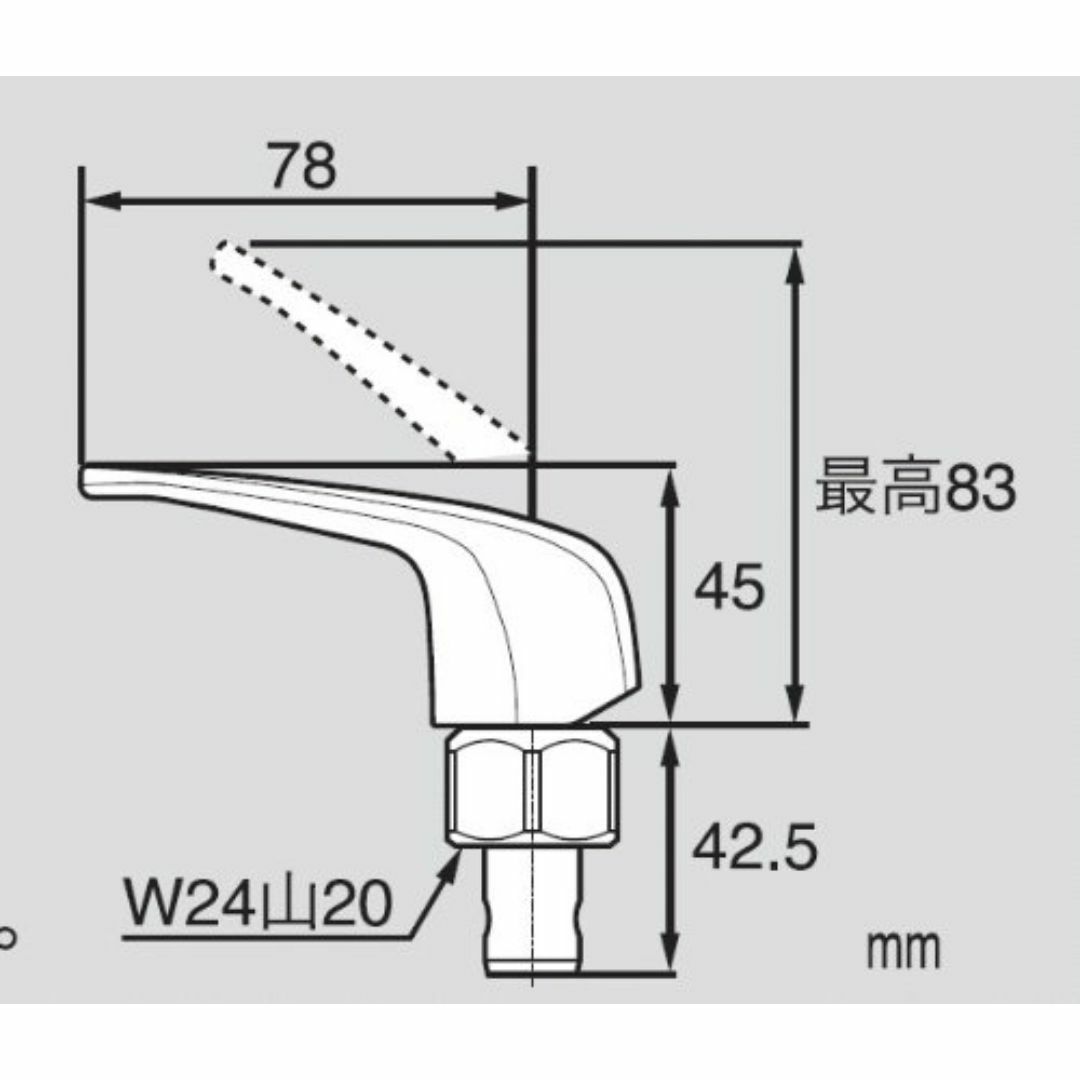 【色:メッキ】SANEI シングルレバー単水栓上部 ワンタッチで吐水・止水 感染 インテリア/住まい/日用品のキッチン/食器(その他)の商品写真