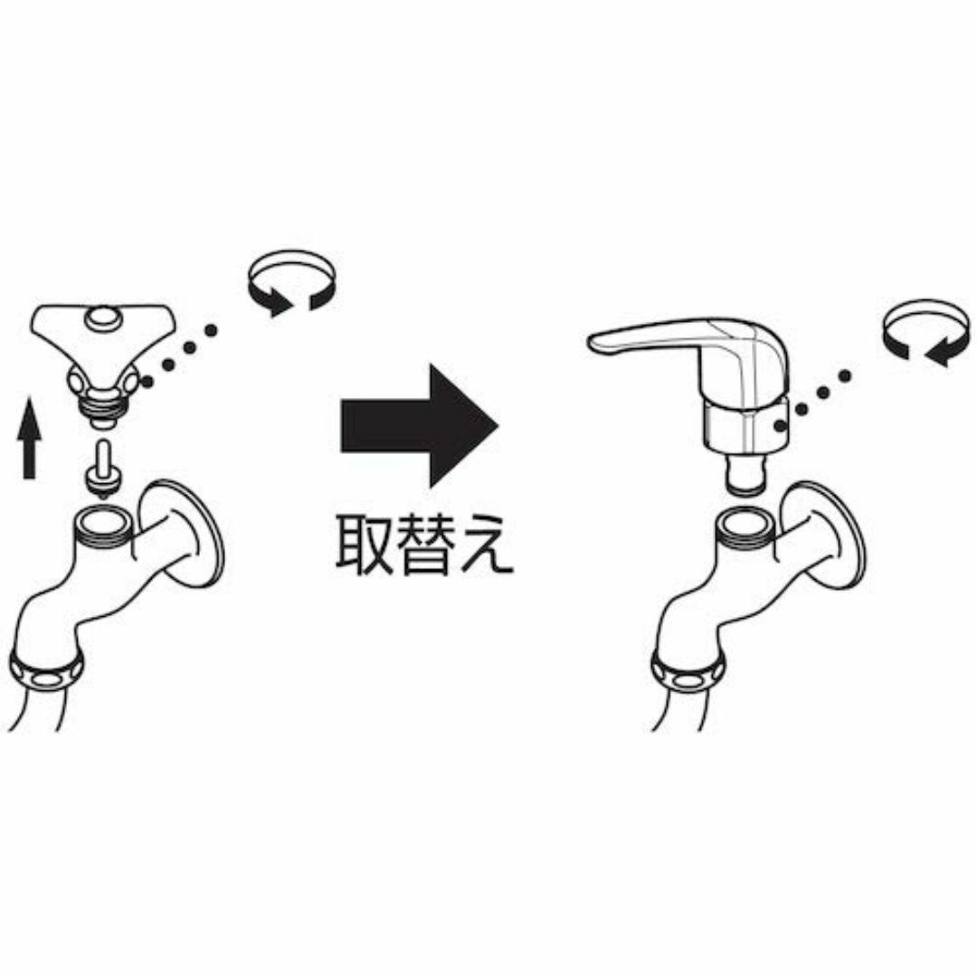 【色:メッキ】SANEI シングルレバー単水栓上部 ワンタッチで吐水・止水 感染 インテリア/住まい/日用品のキッチン/食器(その他)の商品写真