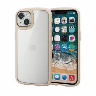 【色: アイボリー】エレコム iPhone 13/ハイブリッドケース/シルキーク(その他)