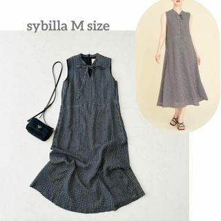 シビラ　sybilla　ドット　ボータイ　ワンピース　 マキシ　マキシワンピ