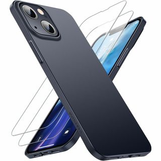 【色: ブラック】「ほぼ裸」CASEKOO iPhone 13 用 ケース ガラ(その他)