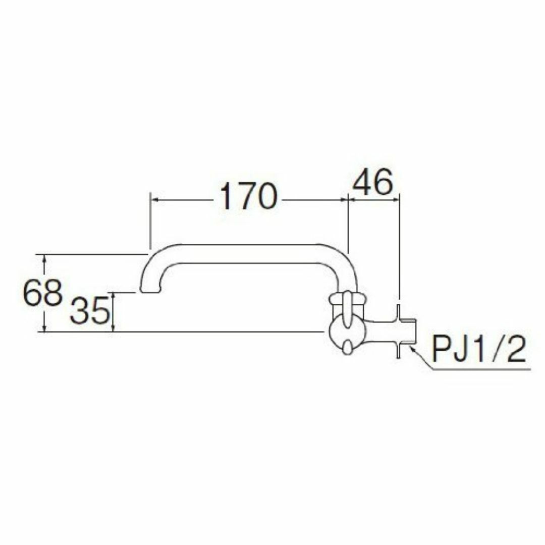 SANEI ミニセラ横形自在水栓 レバーハンドル 90度開閉 JA205-13 インテリア/住まい/日用品のキッチン/食器(その他)の商品写真