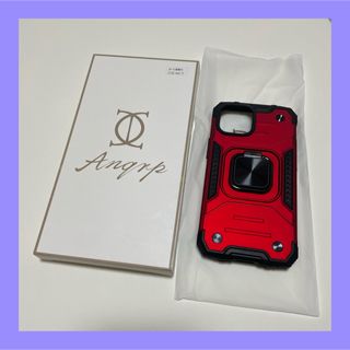 【写真確認必須】iPhone13mini スマホケース 赤 リング付き(iPhoneケース)