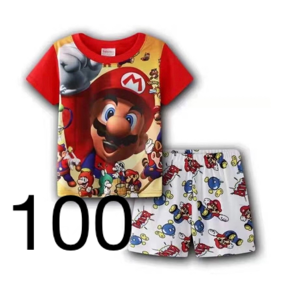 マリオ　100 半袖　パジャマ キッズ/ベビー/マタニティのキッズ服男の子用(90cm~)(パジャマ)の商品写真