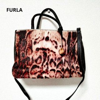 フルラ(Furla)の美品　FURLA　ショルダーバッグ　トートバッグ　2way アニマル柄　ハラコ(ショルダーバッグ)