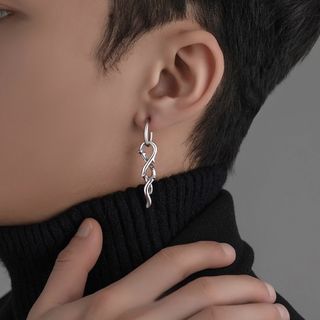 フープピアス メンズ ユニセックス モード ロング シルバー パンク Y2K (ピアス)