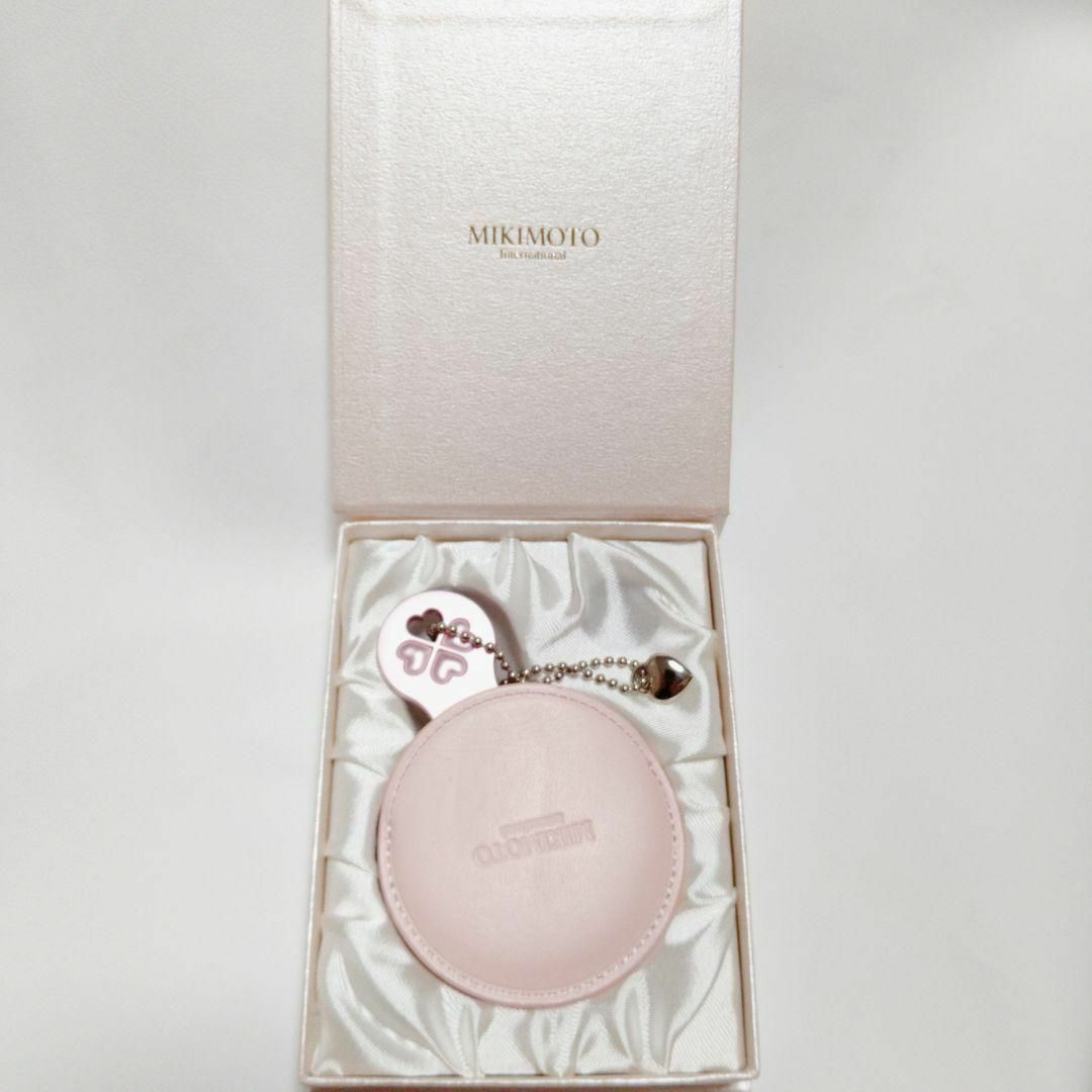 MIKIMOTO(ミキモト)の美品　MIKIMOTO　鏡　ハンドミラー　ピンク　ケース付き　箱付き レディースのファッション小物(ミラー)の商品写真