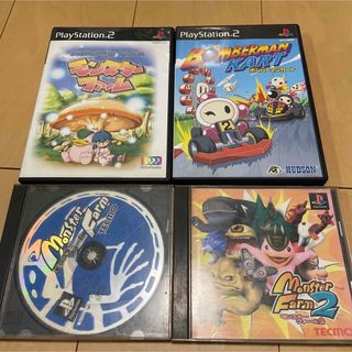 プレイステーション2(PlayStation2)のボンバーマンカートとモンスターファーム3本セット(家庭用ゲームソフト)