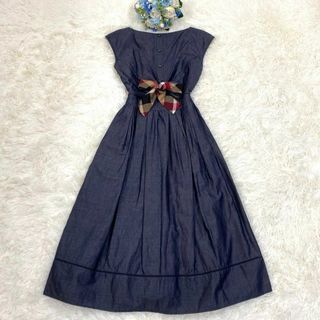 BLUE LABEL CRESTBRIDGE - 美品✨️ ブルーレーベル クレストブリッジ コットンリネンライトデニムワンピース