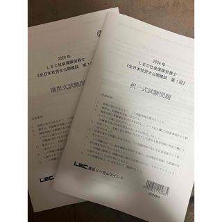 2024年LEC社会保険労務士公開模試（問題のみ）(語学/参考書)