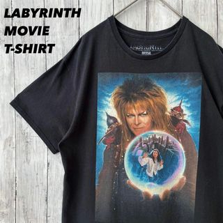 映画ムービーTシャツ古着　LABYRINTH ラビリンスプリントTシャツ　M 黒(Tシャツ/カットソー(半袖/袖なし))