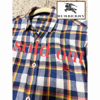 BURBERRY BLACK LABEL - sold out❤️バーバリーブラックレーベル　シャツ　麻100% 【極美品】