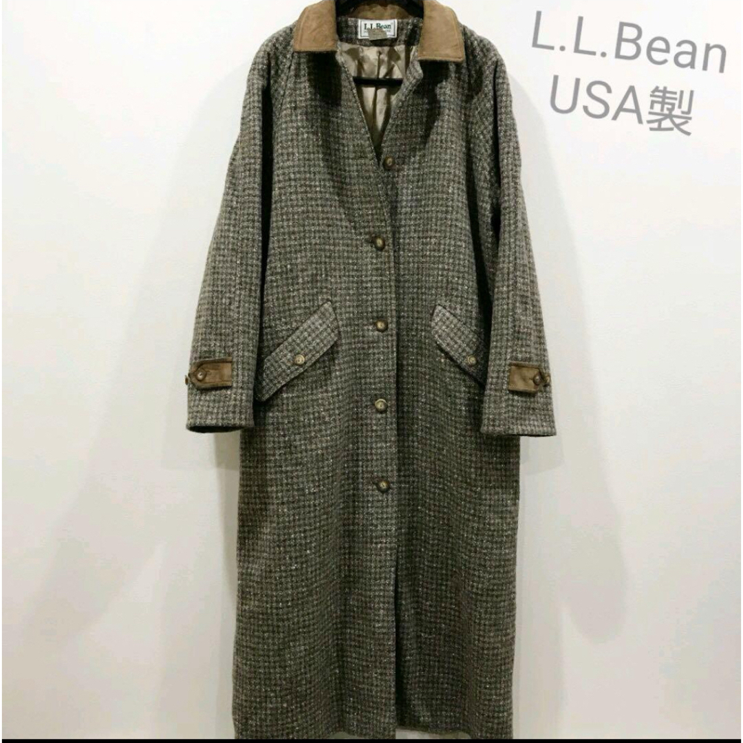 L.L.Bean(エルエルビーン)の★USA製★L.L.Bean ウールロングコート ヴィンテージ 古着 メンズのジャケット/アウター(モッズコート)の商品写真