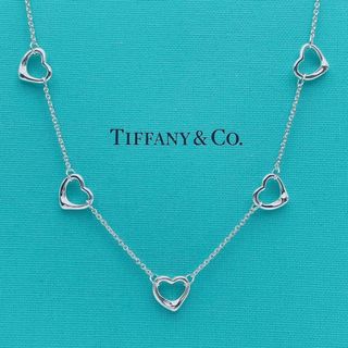 ティファニー(Tiffany & Co.)の【極美品】Tiffany & Co. ネックレス　オープンハート　5連　シルバー(ネックレス)