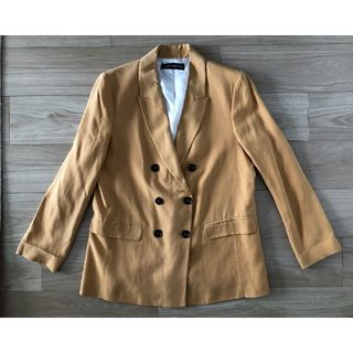 ザラ(ZARA)のZARA WOMAN 　ダブルジャケット　テーラードジャケット　L　キャメル(テーラードジャケット)