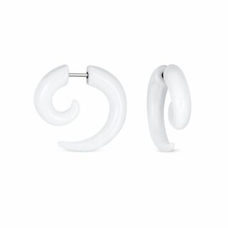 色:ホワイトBling Jewelry 男女兼用の白い大きい円形の渦巻きの螺(その他)