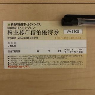 ホテルハーヴェスト 東急不動産ホールディングス 株主優待 割引券(宿泊券)