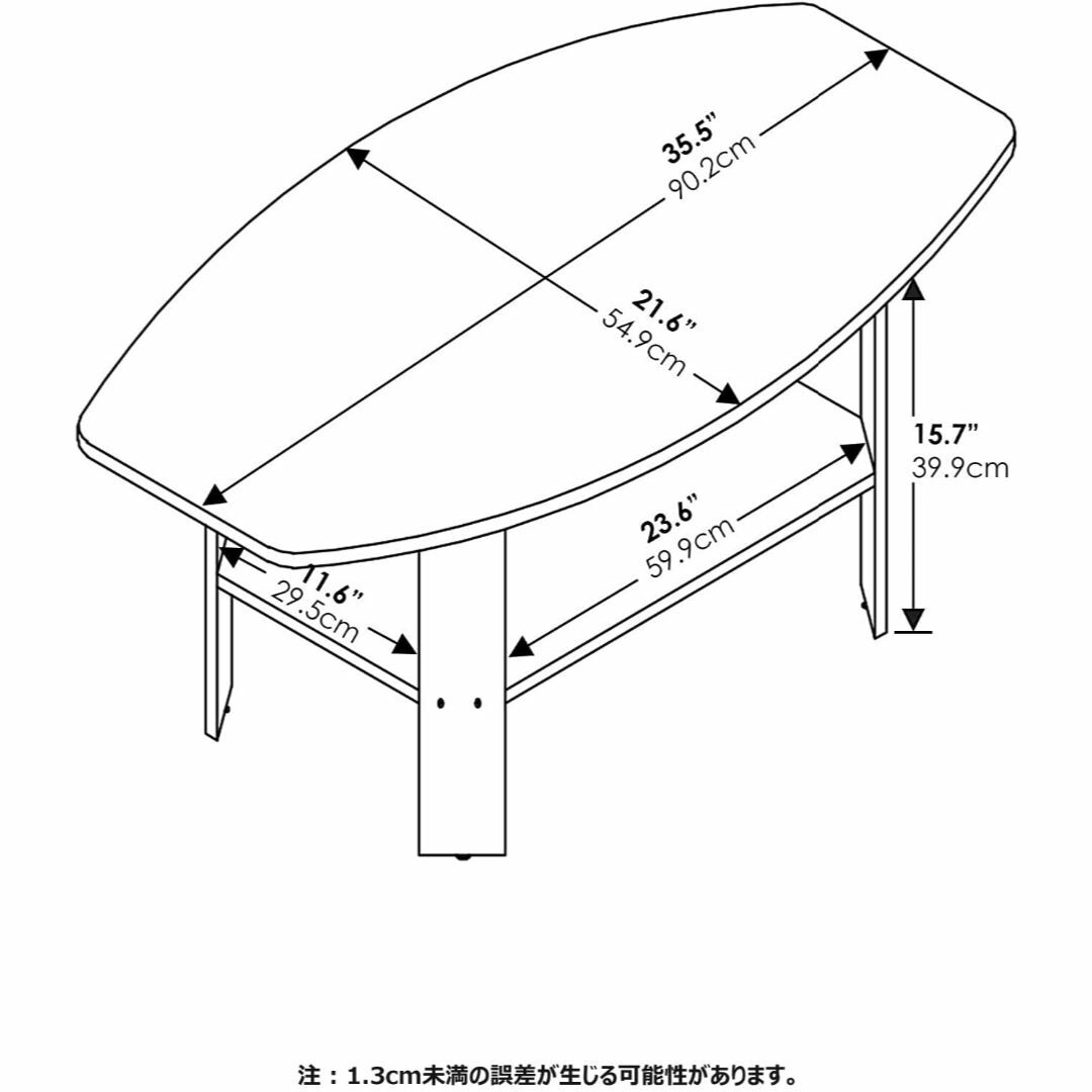 【色: アンバーパイン/ブラック】フリノ(Furinno) リビングテーブル S インテリア/住まい/日用品の机/テーブル(その他)の商品写真