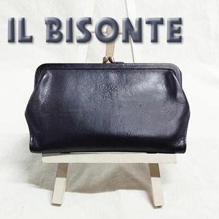 イルビゾンテ(IL BISONTE)のILBISONTE イルビゾンテ がま口 長財布 エイジング ユニセックス 黒(財布)