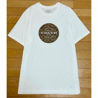 コーチ(COACH)のCOACH シグネチャーサークルTシャツ 白 L(Tシャツ/カットソー(半袖/袖なし))