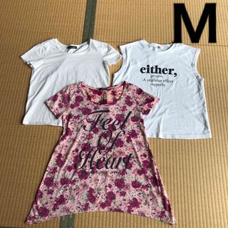 レディースM 夏物トップス3点(Tシャツ(半袖/袖なし))