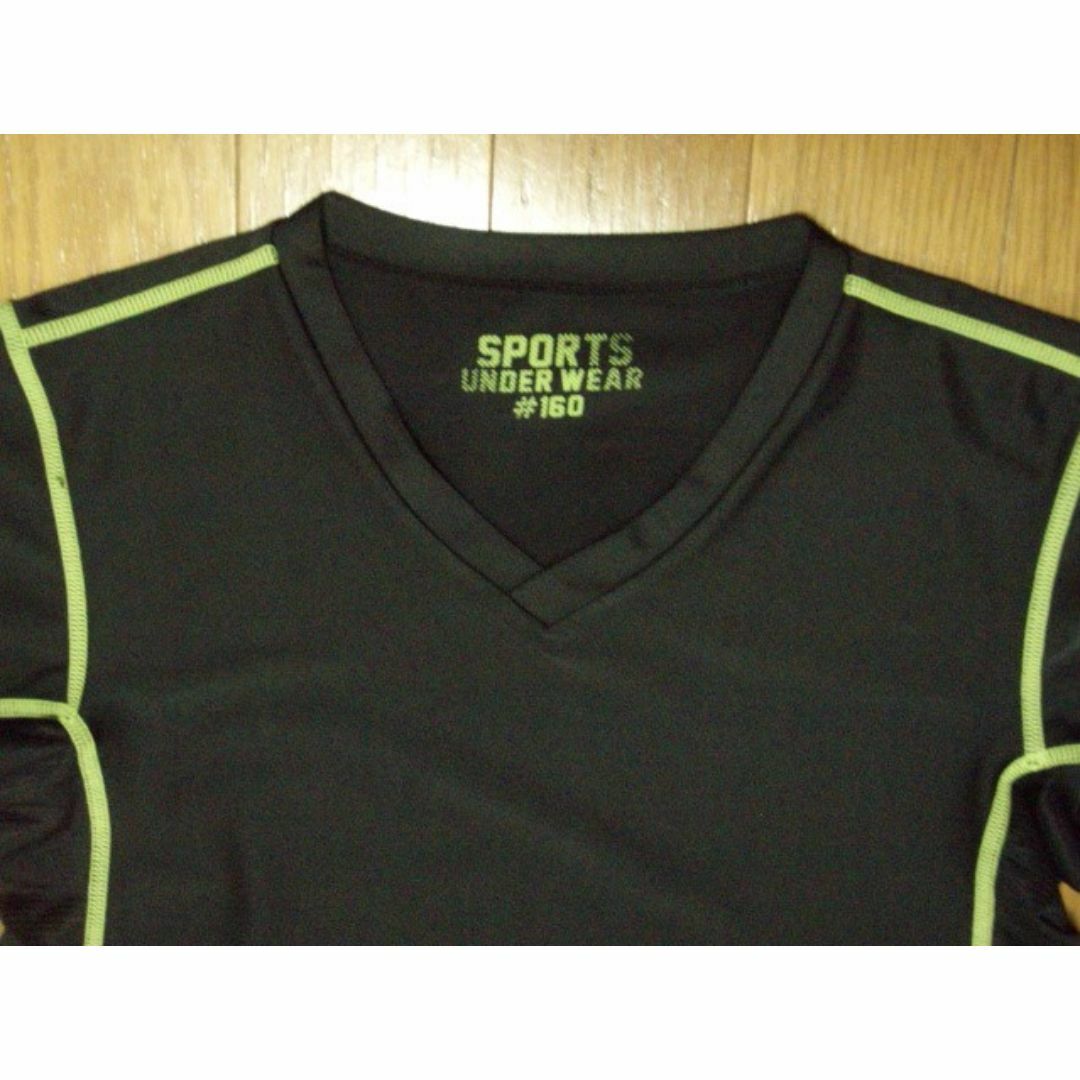 160　ボーイズ　スポーツＴシャツ　黒　２点セット キッズ/ベビー/マタニティのキッズ服男の子用(90cm~)(下着)の商品写真