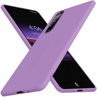 【サイズ:Xperia1III_色:紫】Xperia 1 III ケース 耐 シ(その他)