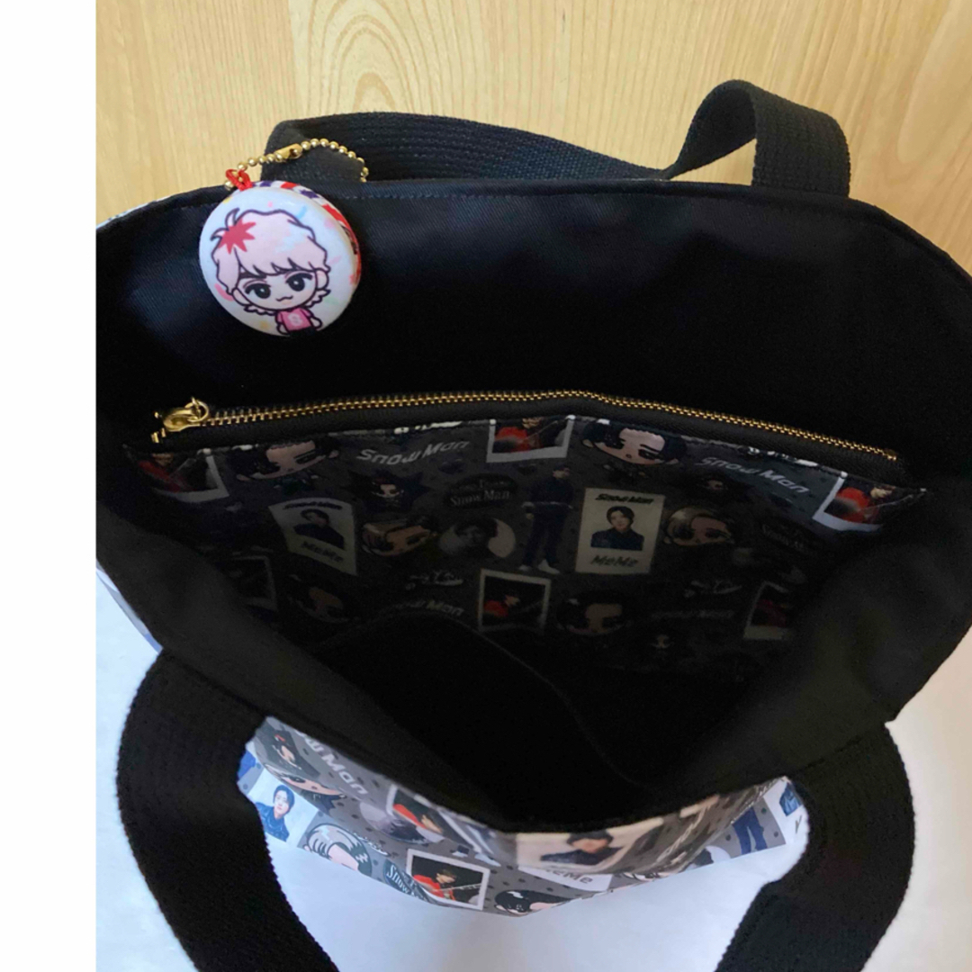 Sold Out【A】ファスナー仕切り付きトートバッグ【SM】ハンドメイド レディースのバッグ(トートバッグ)の商品写真