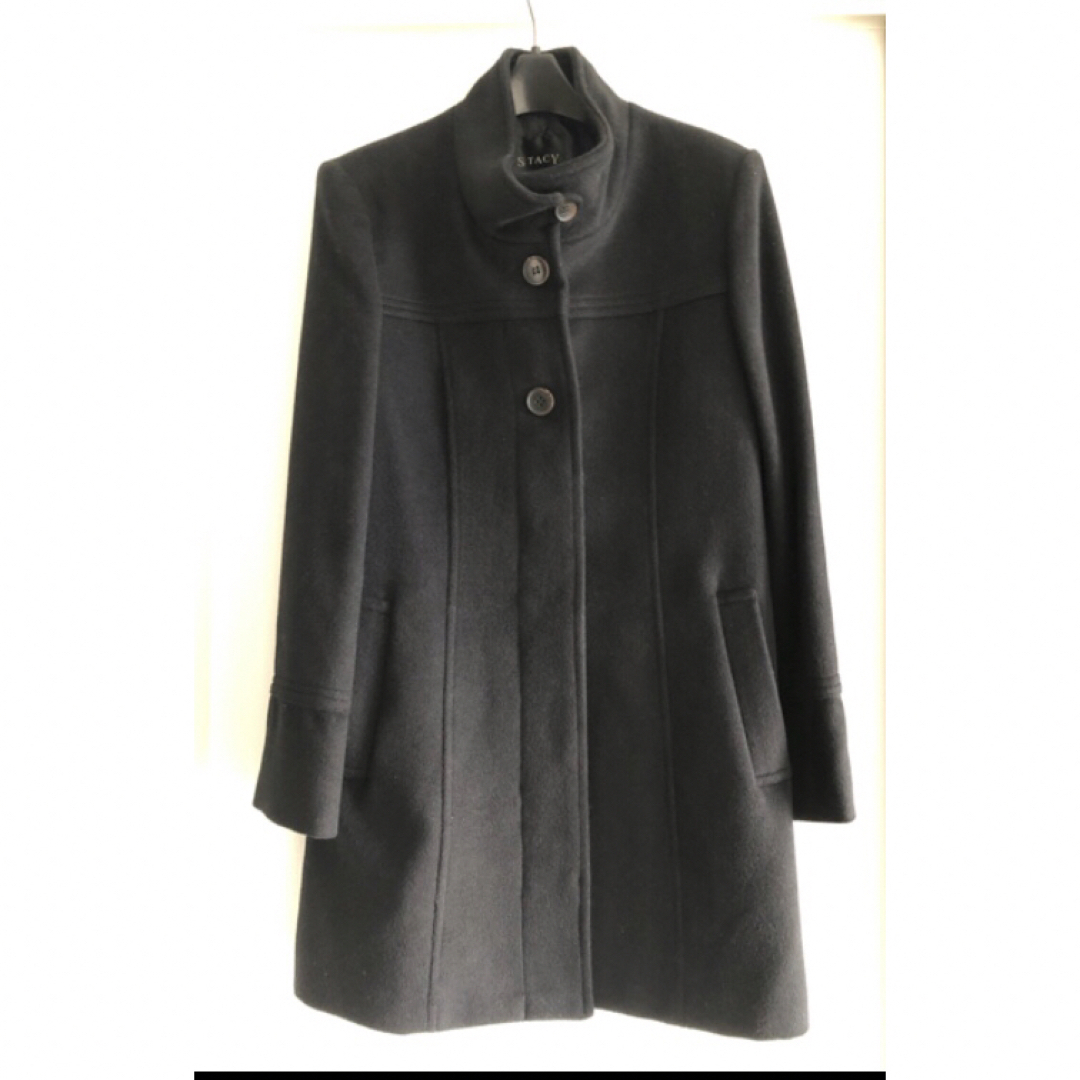 スタンドカラーコート　ブラック レディースのジャケット/アウター(その他)の商品写真