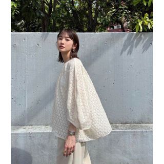 クラネ(CLANE)のCLANE FLORETS LACE CURVE TOPS(カットソー(長袖/七分))