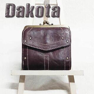 Dakota - Dakota ダコタ がま口 折り財布 ステッチ エイジング ブラウン