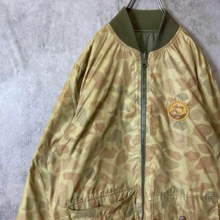 ステューシー(STUSSY)の【両面リバーシブル◎】stussyカモフラ柄ジャケット古着ストリート迷彩長袖緑(その他)