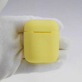 AirPods 1・2 シリコンケース ライトイエロー [124](モバイルケース/カバー)